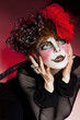 woman mime with theatrical makeup