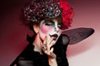 woman mime with theatrical makeup