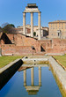 Temple pillars reflected in pool of Vestal Virgins, Roman Forum Temple pillars reflected in pool of Vestal Virgins, Roman Forum