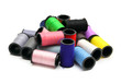Foto: lot of colored thread spools lot of colored thread spools