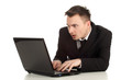 young businessman working on laptop, series