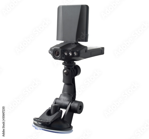 Photo: Car security camera isolated on white Car security camera isolated on white