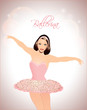 Vector Illustration of  Cute dancing  Ballerina
