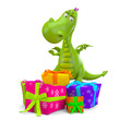 dino baby green glossy dragon in many gift