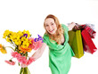 Young woman with shopping bag.