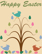 Retro Easter Tree Background