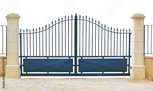 Foto: Portail métallique bleu Portail métallique bleu