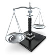 Symbol of justice. Scale. 3d