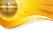 Discokugel gelbgold mit Welle Discokugel gelbgold mit Welle