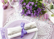 Table setting in purple color