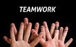 Happy group of finger smileys 3