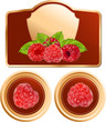 Vector. Background for design of packing raspberry jam jar