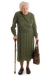 Photo: The elderly woman isolated on white background The elderly woman isolated on white background