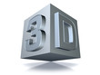 3D cube over white