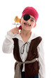 Photo: Pirate with pet lovebird (small parrot) Pirate with pet lovebird (small parrot)