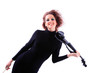Attractive violinist playing the electric violin Attractive violinist playing the electric violin