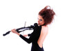 Attractive violinist playing the electric violin Attractive violinist playing the electric violin