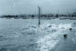 rain lightning and big waves on the dock rain lightning and big waves on the dock
