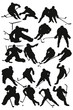 Vector: Silhouettes players - Hockey Team Silhouettes players - Hockey Team