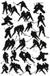 Vector: Silhouettes players - Hockey Team Silhouettes players - Hockey Team