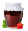 Strawberry jam on white