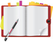 Vector open personal organizer