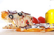Pizza with melted cheese