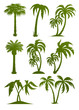 set of palm tree silhouettes set of palm tree silhouettes