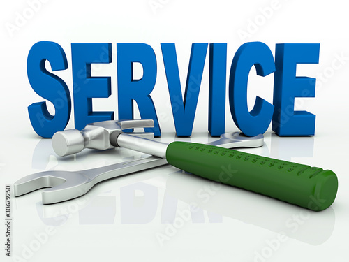 Illustration: Service - Hammer und Schraubenschlüssel Service - Hammer und Schraubenschlüssel