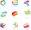 Abstract ribbons and arrows icons Abstract ribbons and arrows icons
