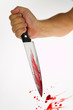 Messer mit Blut. Kriminalität. Tatwaffe eines Mord