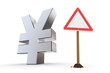 Yen with Triangular Warning Sign
