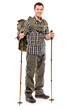 Full length portrait of a man in sportswear with backpack