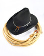 Black cowboy hat with rope Black cowboy hat with rope