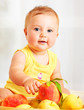 Little baby choosing fruits Little baby choosing fruits