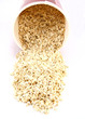 Spilled oatmeal end view