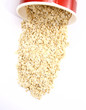 Spilled oatmeal top view