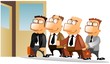 Business people standing in queue.