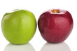 Red&green apple isolated on a white background.