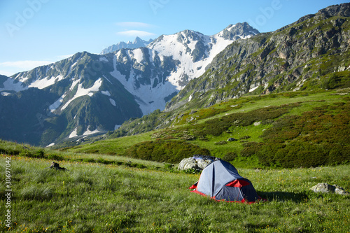 Photo: Camp in the high mountains Camp in the high mountains