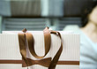 Shopping bag, person sitting in background