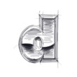 3d metal letters sketch - d. Eps10