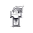 3d metal letters sketch - f. Eps10