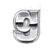 3d metal letters sketch - g. Eps10