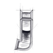 3d metal letters sketch - j. Eps10