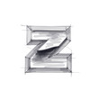 3d metal letters sketch - z. Eps10