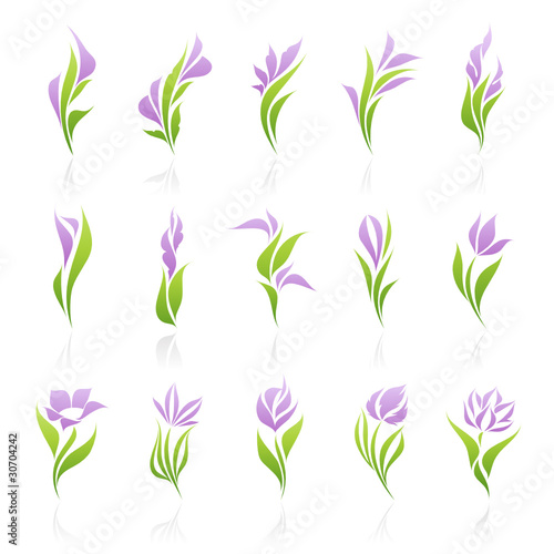 Vector: Flowers. Elements for design. Vector logo template set. Flowers. Elements for design. Vector logo template set.