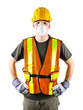 Photo: Construction worker wearing safety equipment Construction worker wearing safety equipment