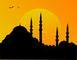 Mosque and sunset