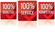 Button - 100% Qualität Service Kompetenz - rot Button - 100% Qualität Service Kompetenz - rot